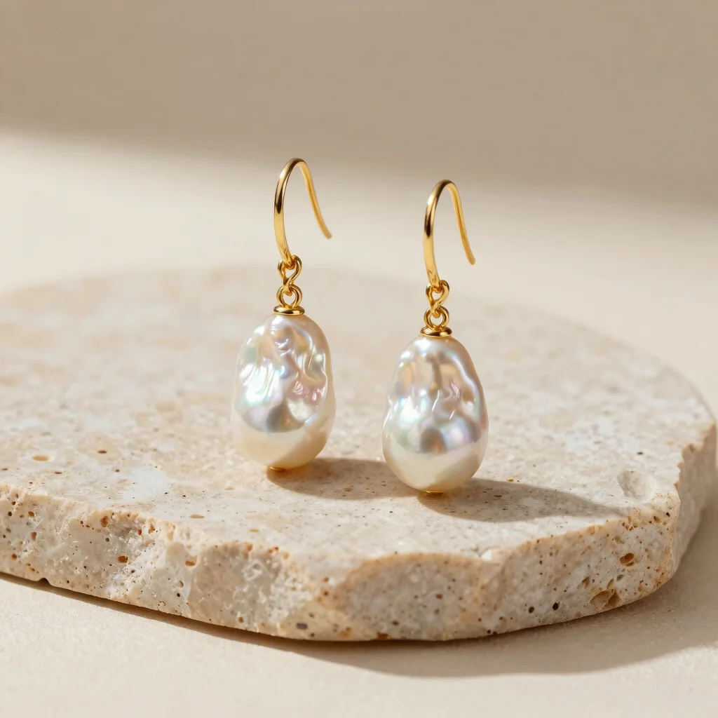 Nadir Drop Pearl Earrings